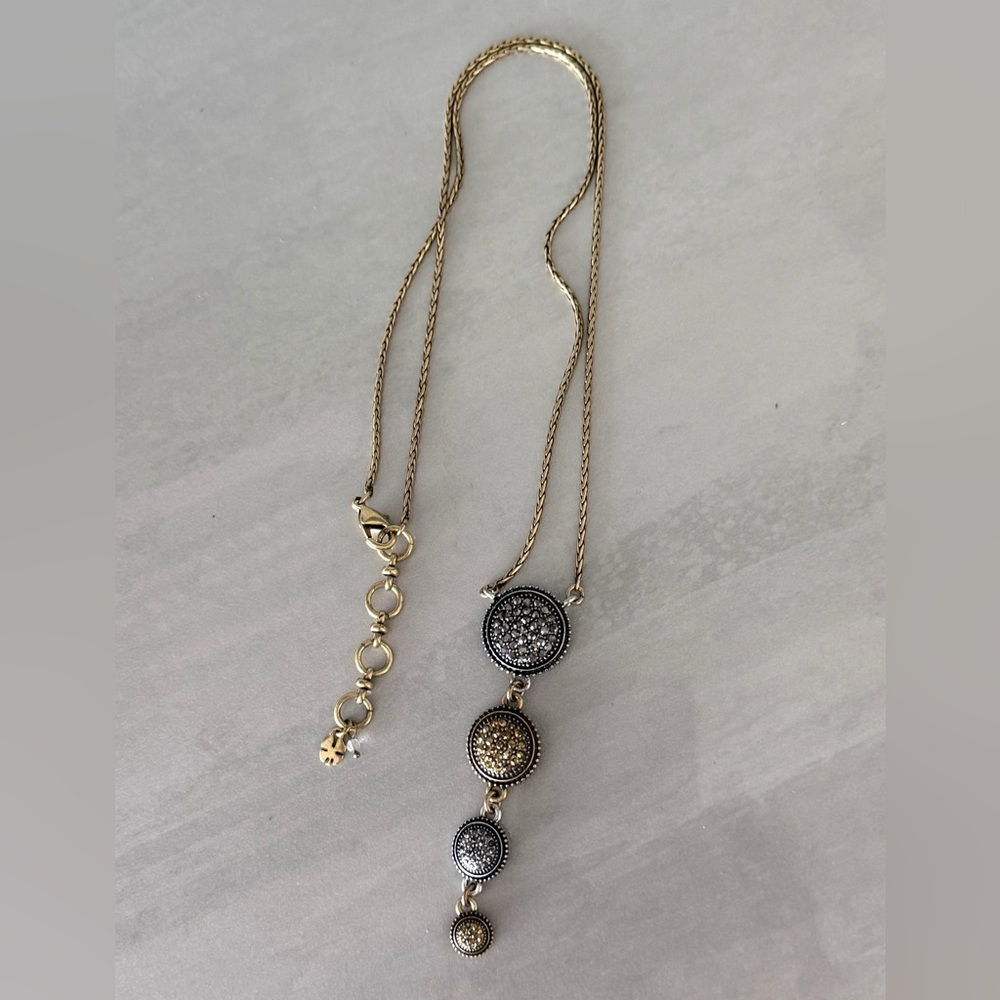 Pretty, Unique Mixed Metal, Vintage-Inspired, Boho-Chic Necklace w/ Crystals